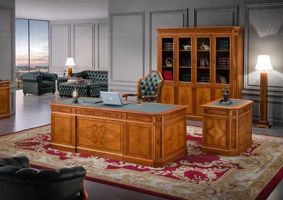 0826 royal chairman president wooden upscale executive classic office Furniture desk
